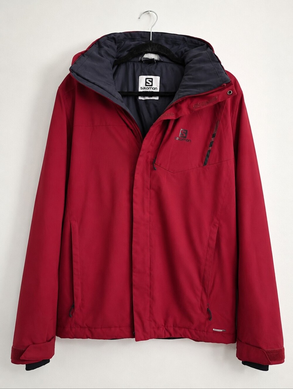 Salomon AdvancedSkin Dry 10K/10K Hooded Jacket Ruby Red Size Small